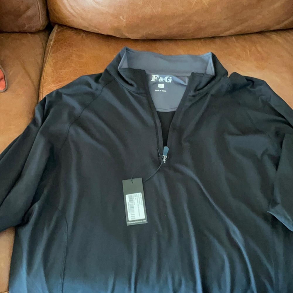 F & G Black 1/4 Zip Pullover XL